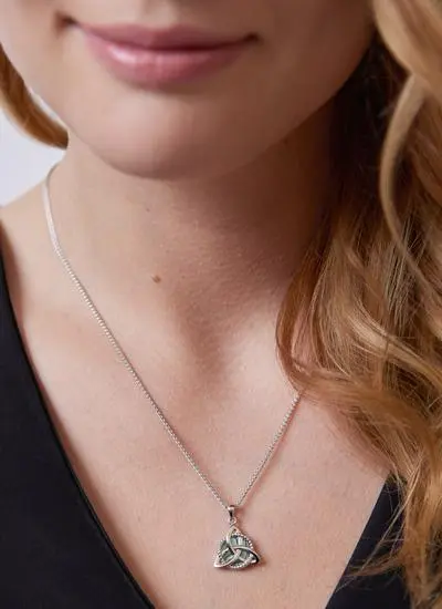Sterling Silver & Abalone Trinity Knot Pendant